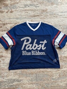 Men’s Abercrombie & Fitch Blue Mesh Football Jersey - Size Large